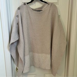 Barefoot Dreams poncho cream and tan